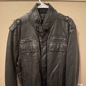 Calvin Klein Faux Leather Jacket, Black, Medium